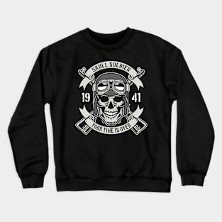 Skull Soldier Time Is Over, Vintage Retro Classic Crewneck Sweatshirt